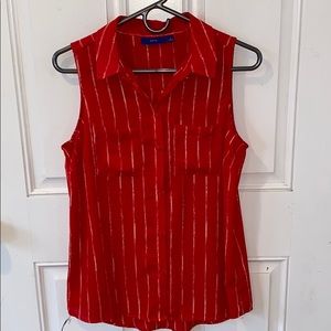 Red Sleeveless Blouse